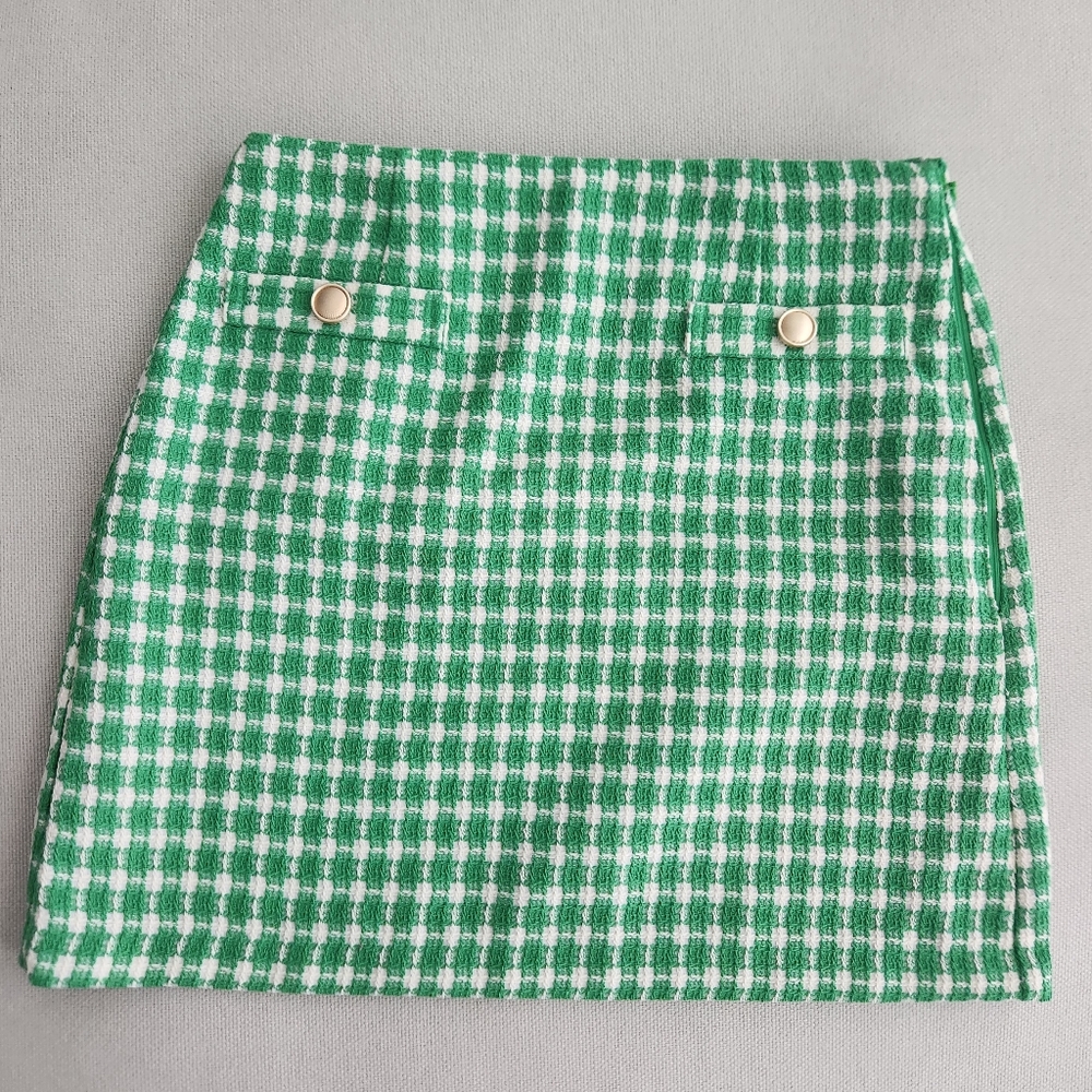 GU Green Tweed Skirt